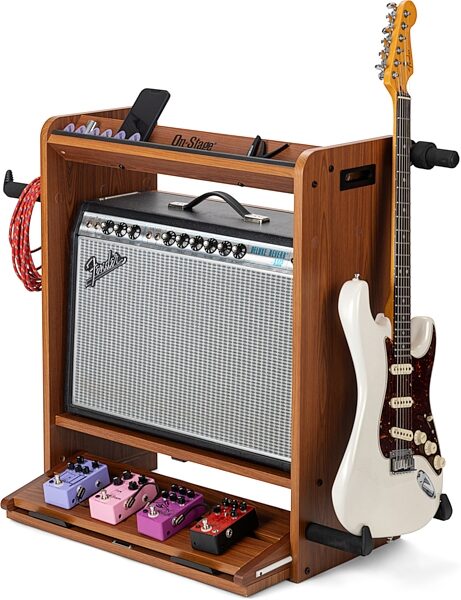 On-Stage GWS5000 Guitar Workstation, Rosewood, Angled Front