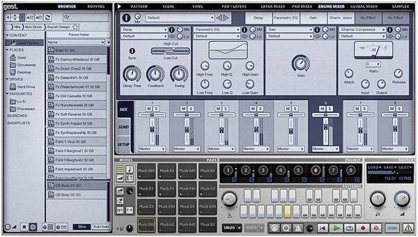 FXpansion Geist Sampling Drum Machine Software, Screenshot - Mixer
