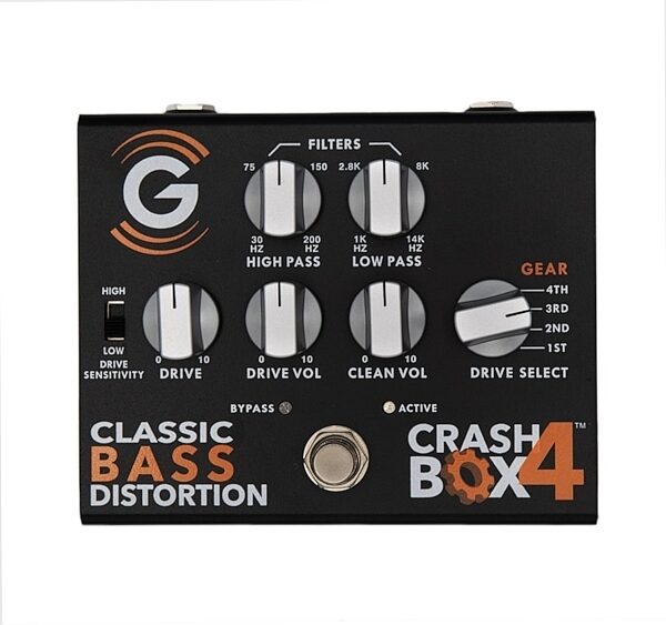 Genzler Crash Box 4 Classic Bass Distortion Pedal, New, Action Position Front