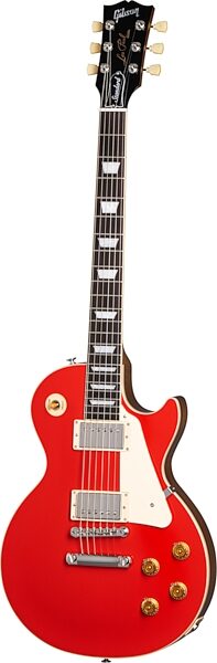 Gibson Les Paul Standard 50s Custom Color Electric Guitar, Plain Top (with Case), Cardinal Red, Main with all components Front