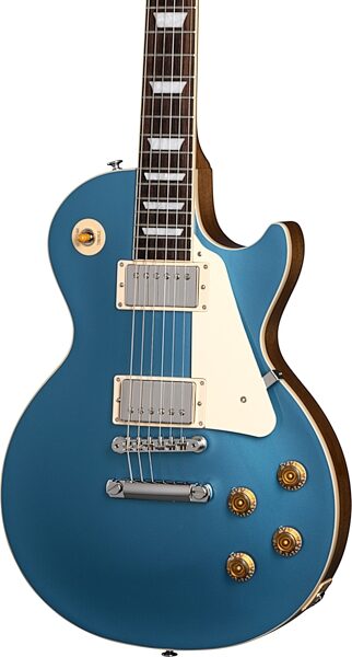 Gibson Les Paul Standard 50s Custom Color Electric Guitar, Figured Top (with Case), Pelham Blue, Open Box (Very Good), Main with all components Front