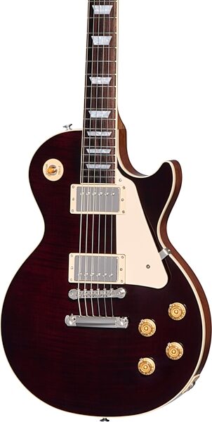 Gibson Les Paul Standard 50s Custom Color Electric Guitar, Figured Top (with Case), Oxblood, Action Position Back