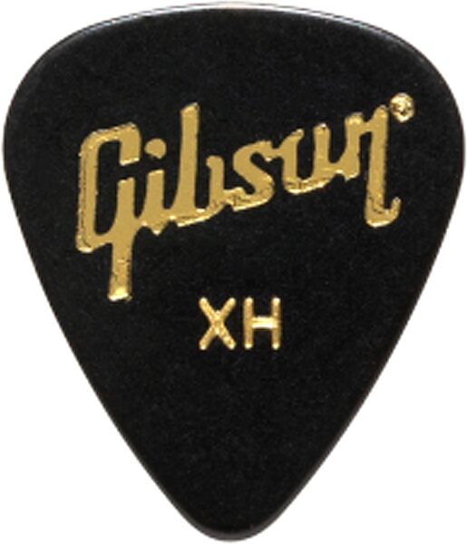 Gibson Guitar Picks, Black, Extra Heavy, 72-Pack, Action Position Back