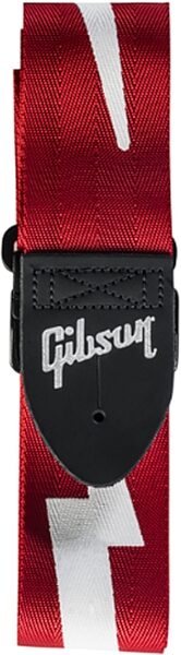 Gibson Lightning Bolt Seatbelt Guitar Strap, Red, Action Position Back