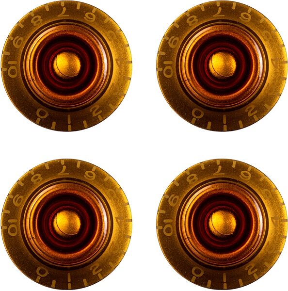 Gibson Top Hat Knobs, Amber, 4-Pack, Action Position Back