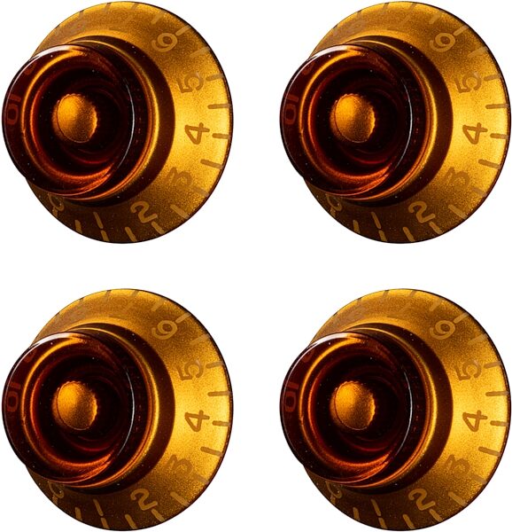 Gibson Top Hat Knobs, Amber, 4-Pack, Action Position Back
