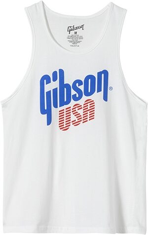 Gibson USA Tank T-Shirt, White, Medium, Action Position Back