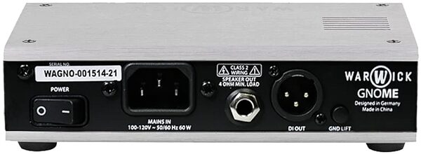 Warwick Gnome Pocket Bass Amplifier, 200 Watt, view--Warwick