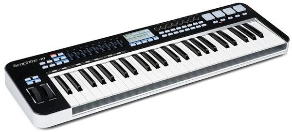 Samson Graphite 49 USB MIDI Keyboard Controller, 49-Key, New, Angle