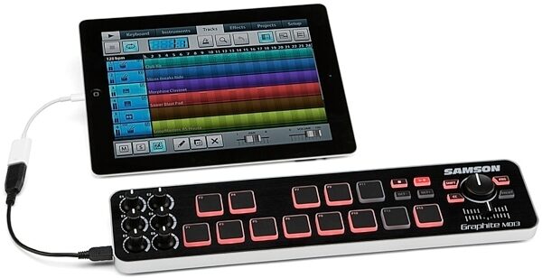 Samson Graphite MD13 USB MIDI Drum Pad Controller, In Use with iPad