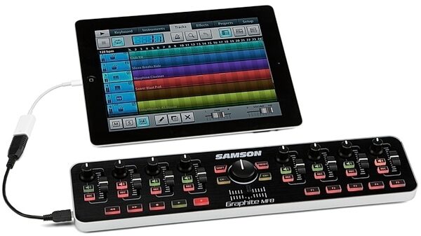 Samson Graphite MF8 USB MIDI Controller, In Use with iPad