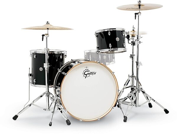 Gretsch CT1R443C Catalina Club Drum Shell Kit, 3-Piece, Black, Action Position Back