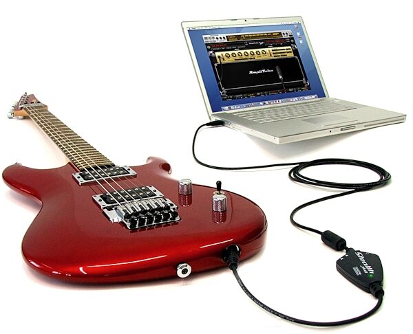 IK Multimedia StealthPlug Guitar/Bass USB Audio Interface Cable with Plug-Ins, Guitar and Computer