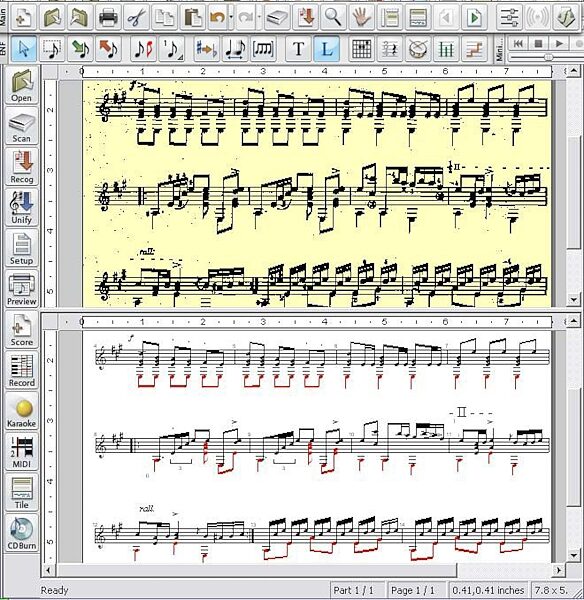 Musitek SmartScore X Guitar Edition Software (Mac and Windows), Screenshot