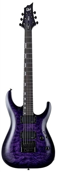 ESP LTD H-1000 EverTune QM Electric Guitar, See Thru Purple Sunburst, Blemished, main