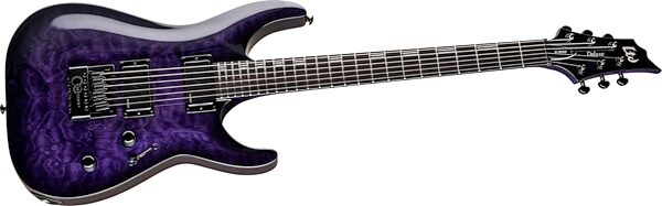 ESP LTD H-1000 EverTune QM Electric Guitar, See Thru Purple Sunburst, Blemished, Action Position Back