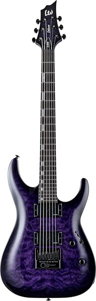 ESP LTD H-1000 EverTune QM Electric Guitar, See Thru Purple Sunburst, Blemished, Action Position Back