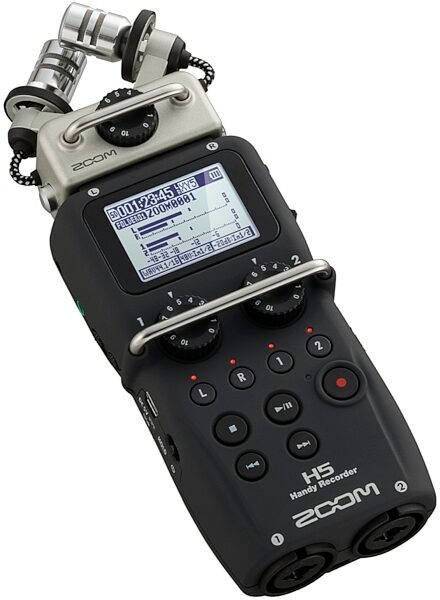 Zoom H5 Handheld Digital Recorder, New, Angle - Top