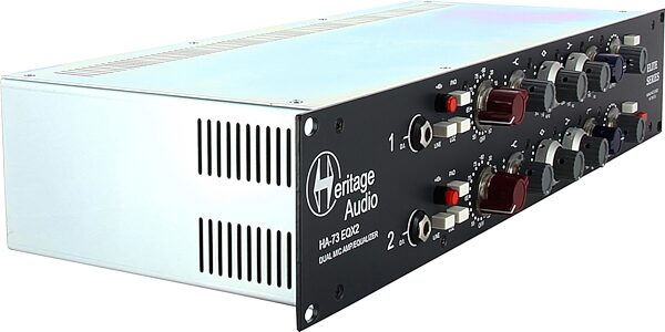 Heritage Audio HA73EQX2 Elite Series 2-Channel Microphone Preamplifier with Equalizer, Warehouse Resealed, Action Position Side