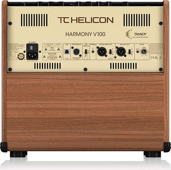 TC-Helicon Harmony V100 Acoustic Guitar Amplifier (100 Watts), Action Position Back