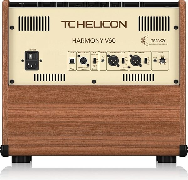 TC Helicon Harmony V60 Acoustic Guitar Amplifier, Action Position Back