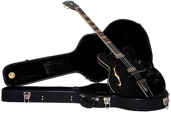 Hofner HCT5007 Verythin Electric Bass (with Case), Black with Case
