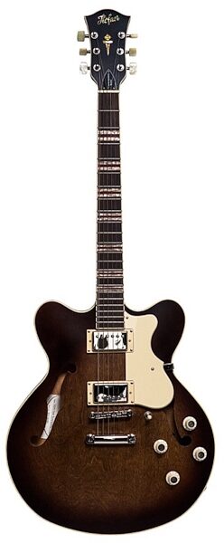 Hofner HCT-VTH Verythin CT Electric Guitar (with Case), Dark Antique Burst