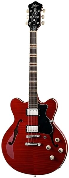Hofner HCT-VTH Verythin CT Electric Guitar (with Case), Transparent Cherry