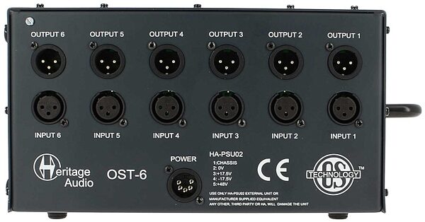 Heritage Audio OST-6 500 Series Slot Rack, 6-Module, Rear