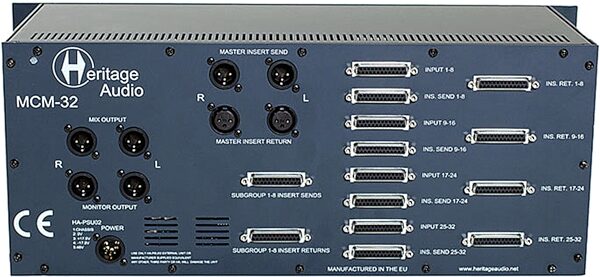 Heritage Audio MCM32 Analog Summing Mixer, 32-Channel, New, Action Position Back