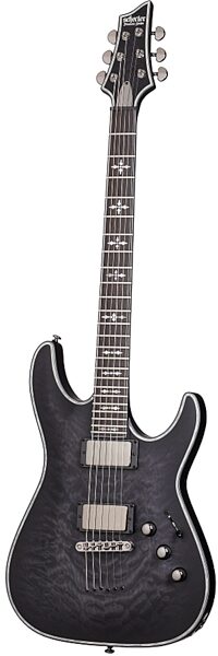Schecter Hellraiser C-1 Extreme Electric Guitar, See Thru Satin Black with Ebony Neck
