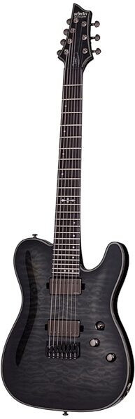 Schecter Hellraiser Hybrid PT7 Electric Guitar, 7-String, Transparent Black Burst