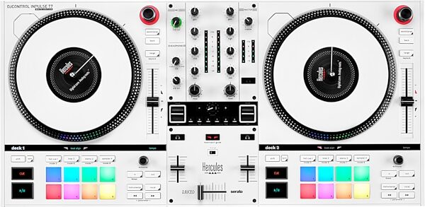 Hercules DJControl Inpulse T7 DJ Controller, White, Action Position Back