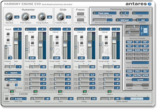 Antares Auto-Tune Vocal Studio Pitch Correcting Software (Mac and Windows), Screenshot - Harmony Engine Evo