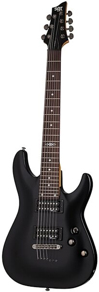SGR by Schecter C7 Electric Guitar (7-String, with Gig Bag), Gloss Black