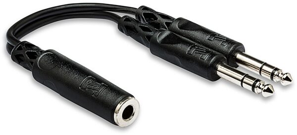 Hosa YPP-308 Y Cable, 1/4" TRS-F to Dual 1/4" TRS, New, Main