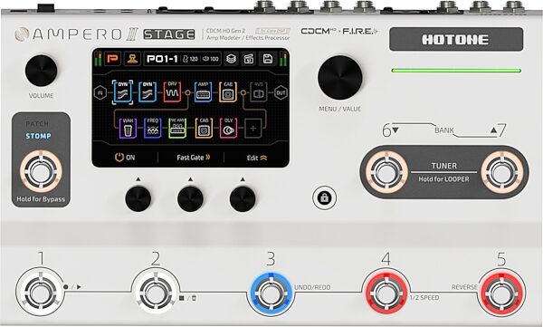 Hotone Ampero II Stage Amp Modeler Effects Processor, New, Action Position Back