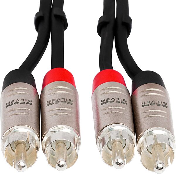 Hosa HRR-000X2 Pro Dual REAN RCA to RCA Stereo Interconnect Cable, 50 foot, HRR-050X2, Action Position Back