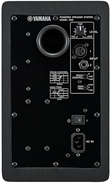 Yamaha HS5 Active Studio Monitor, Black, Rear