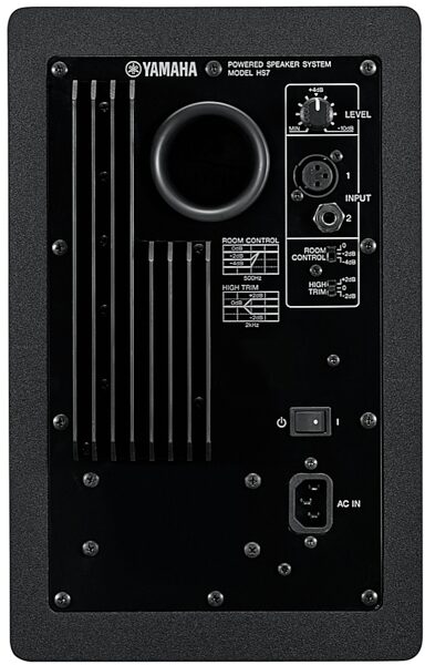 Yamaha HS7 Active Studio Monitor, Black, Rear