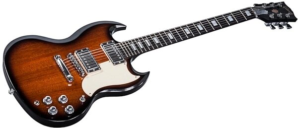 Gibson 2017 HP SG Special Electric Guitar (with Gig Bag), Satin Vintage Sunburst Closeup