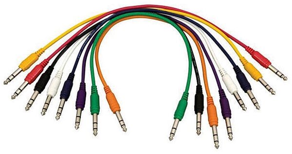 Hot Wires Balanced Patch Cables, 17 inch, PC1817TRSS, Straight End, 8-Pack, Straight End