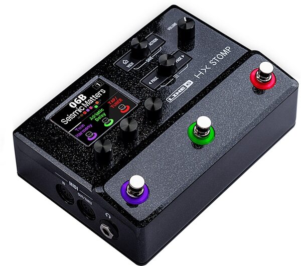 Line 6 HX Stomp Multi-Effects Processor Pedal, Black, Warehouse Resealed, Action Position Back