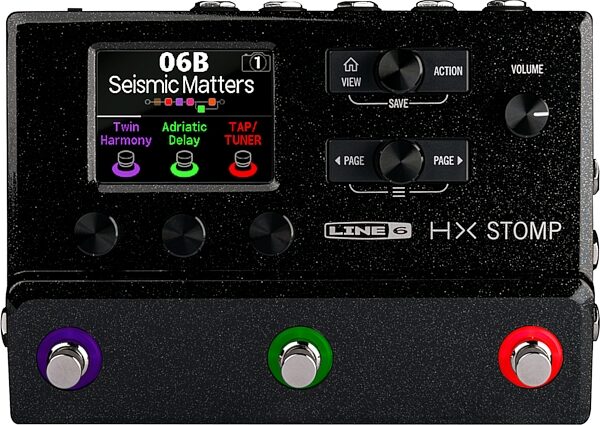 Line 6 HX Stomp Multi-Effects Processor Pedal, Black, Warehouse Resealed, Action Position Back