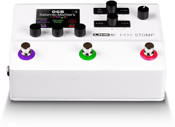 Line 6 HX Stomp Multi-Effects Processor Pedal, Stomptrooper White, Limited Edition Model, Angled Front