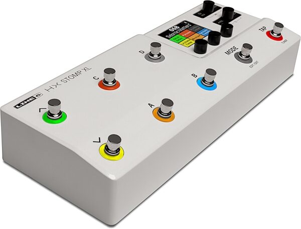 Line 6 HX Stomp XL Multi-Effects Processor Pedal, Limited Edition White, Angled Side