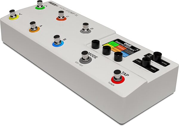 Line 6 HX Stomp XL Multi-Effects Processor Pedal, Limited Edition White, Angled Side