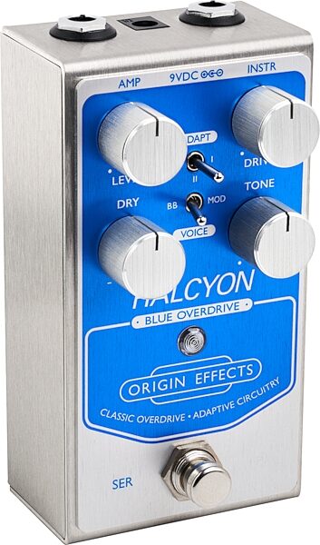 Origin Effects Halcyon Blue Overdrive Pedal, New, Angled Front