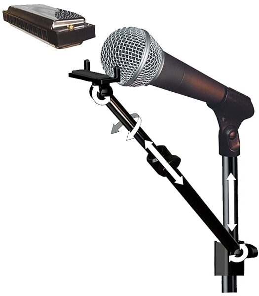 HarpArm HA-16 Microphone Stand Harmonica Holder, Setup