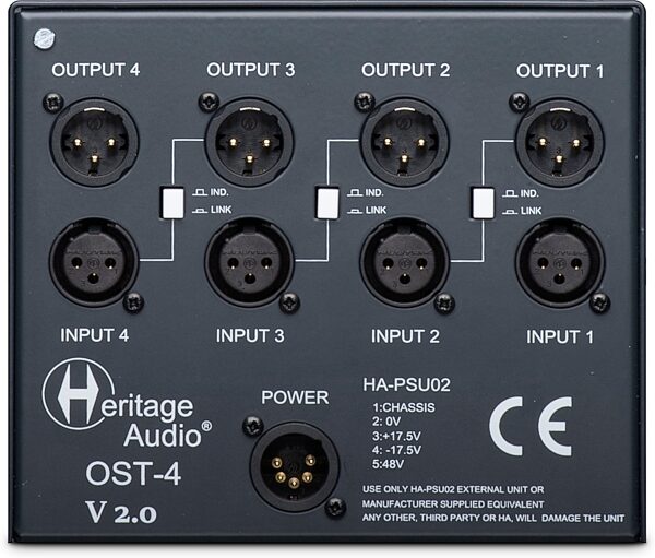 Heritage Audio OST-4 V2 Four-Slot 500 Series Enclosure, New, Action Position Back